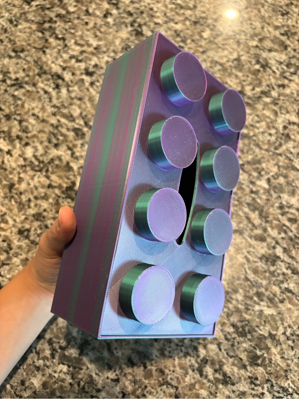 NWT Purple and Teal Building Block Tissue Box Cover - Picture 5 of 10